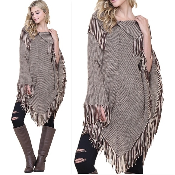 Fringe Detail Poncho - Picture 3 of 4
